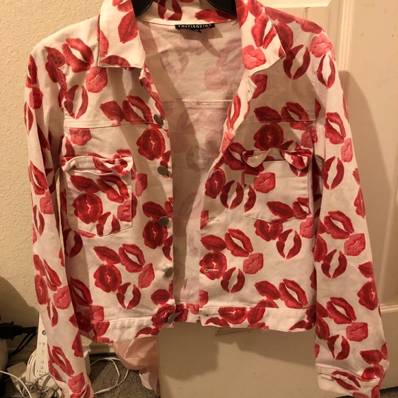 Kisses Printed Denim Jacket - Picture 2 of 3